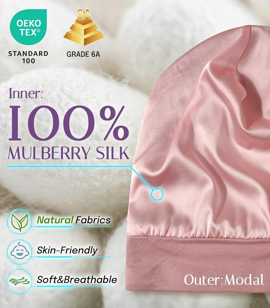 Silk Baby Bonnet, Sleep Cap, Adjustable