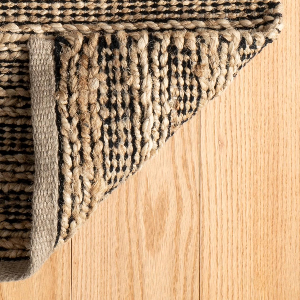 Simba Black Solid Handwoven Rug, 2'x3'