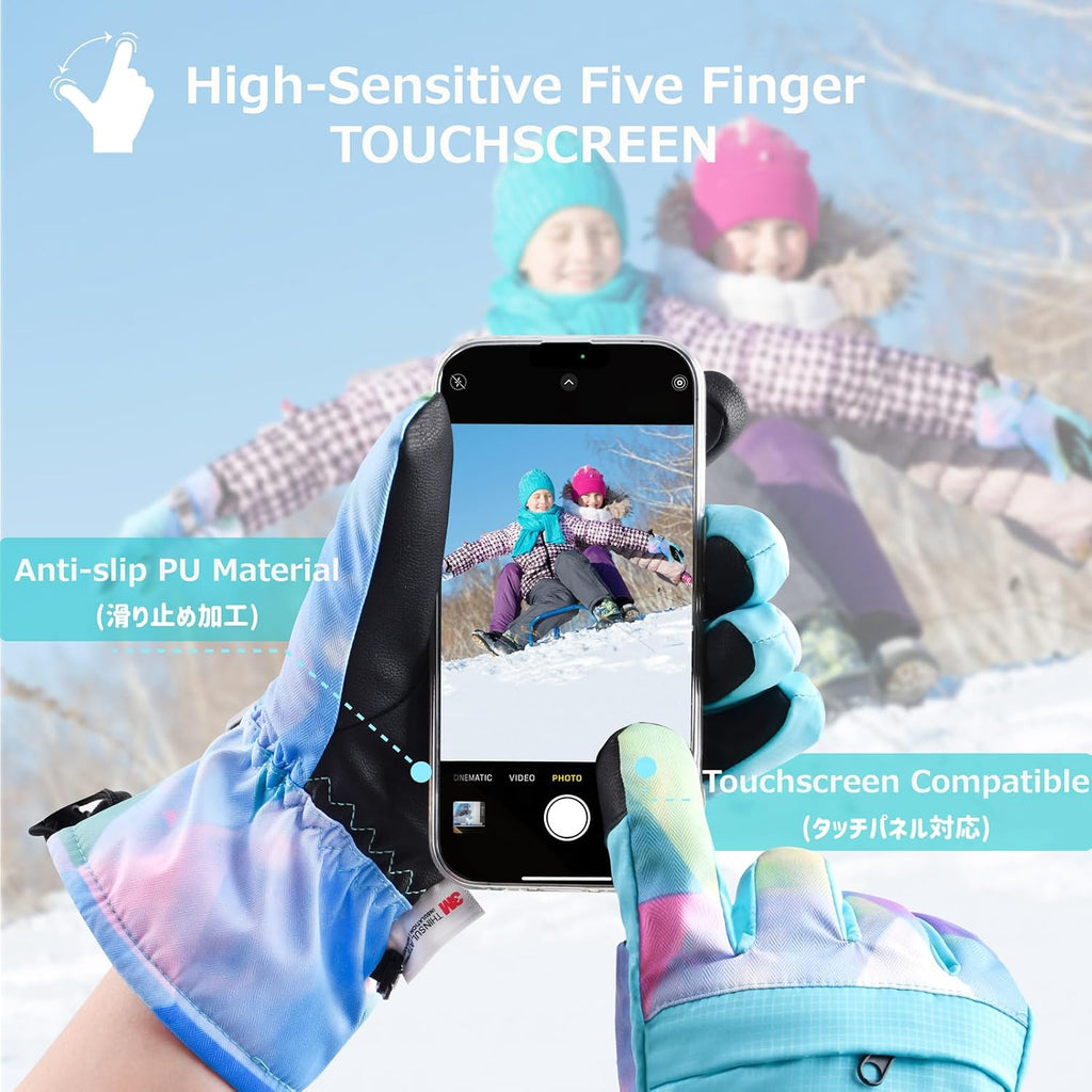 Kids Ski Gloves Winter Warm Snow Glove for Boys Girls Cycling Snowboarding Skating
