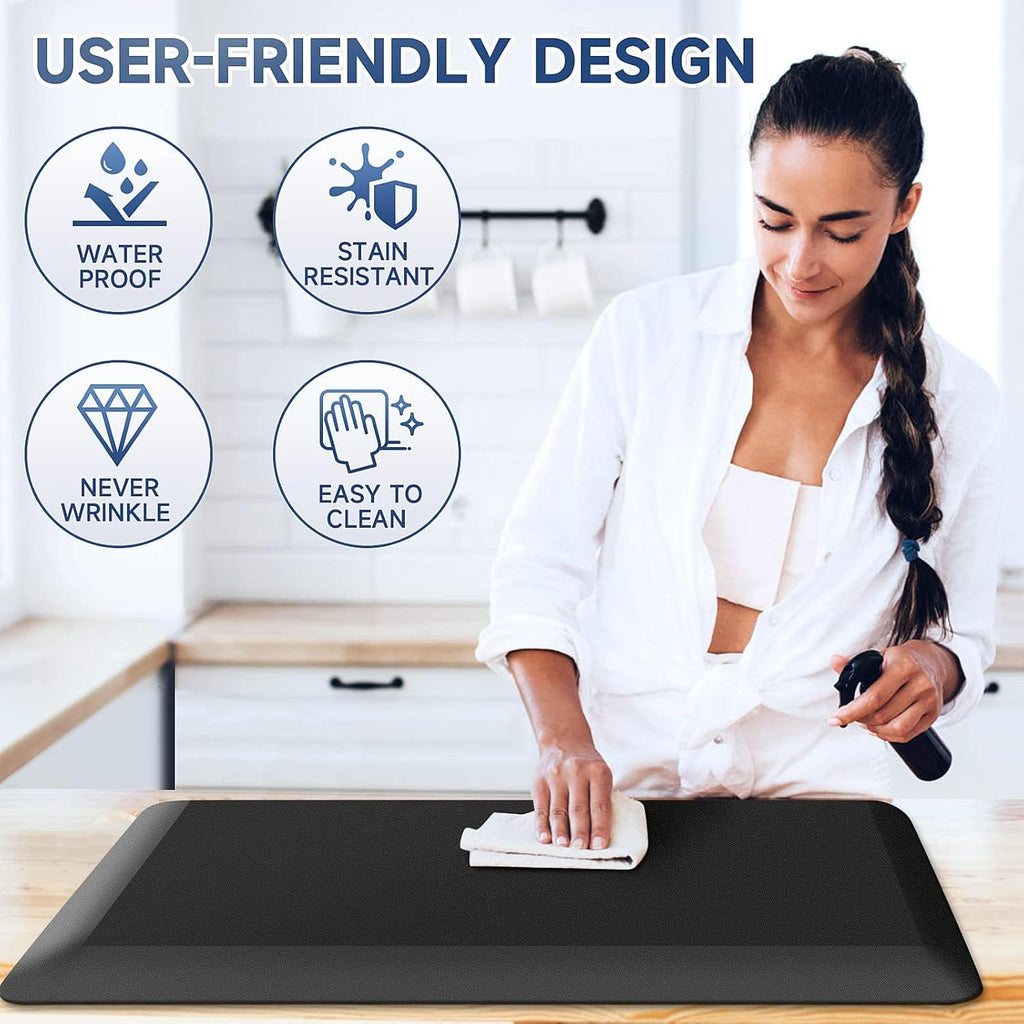 4/5 Inch Thick Kitchen Mats for Floor, Kitchen Rug for Standing | Non-Slip, Thicker, Stain Resistant, Water Resistant