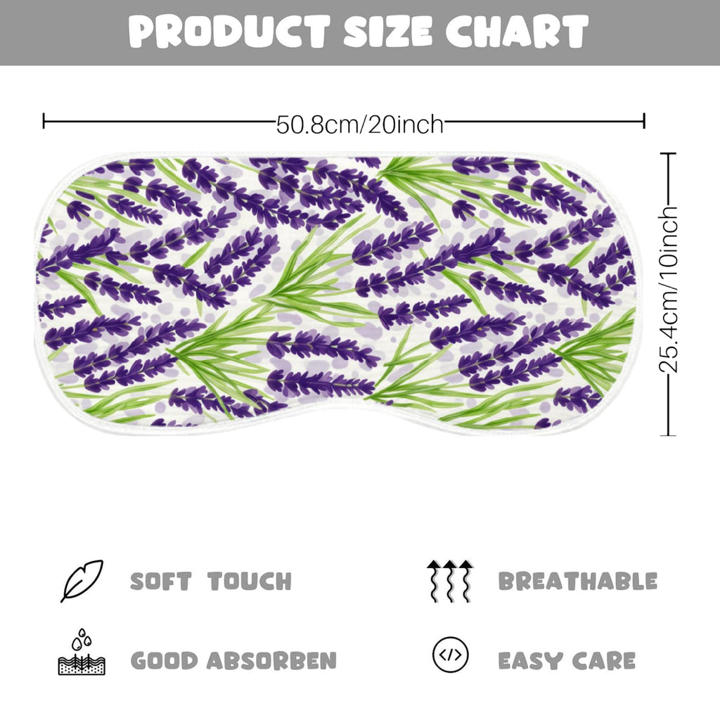 Purple Lavender Floral Baby Burp Cloths 6 Pack Soft Cotton Rags Large 20x10 Contoured Curved Shoulder Spit Up Pad