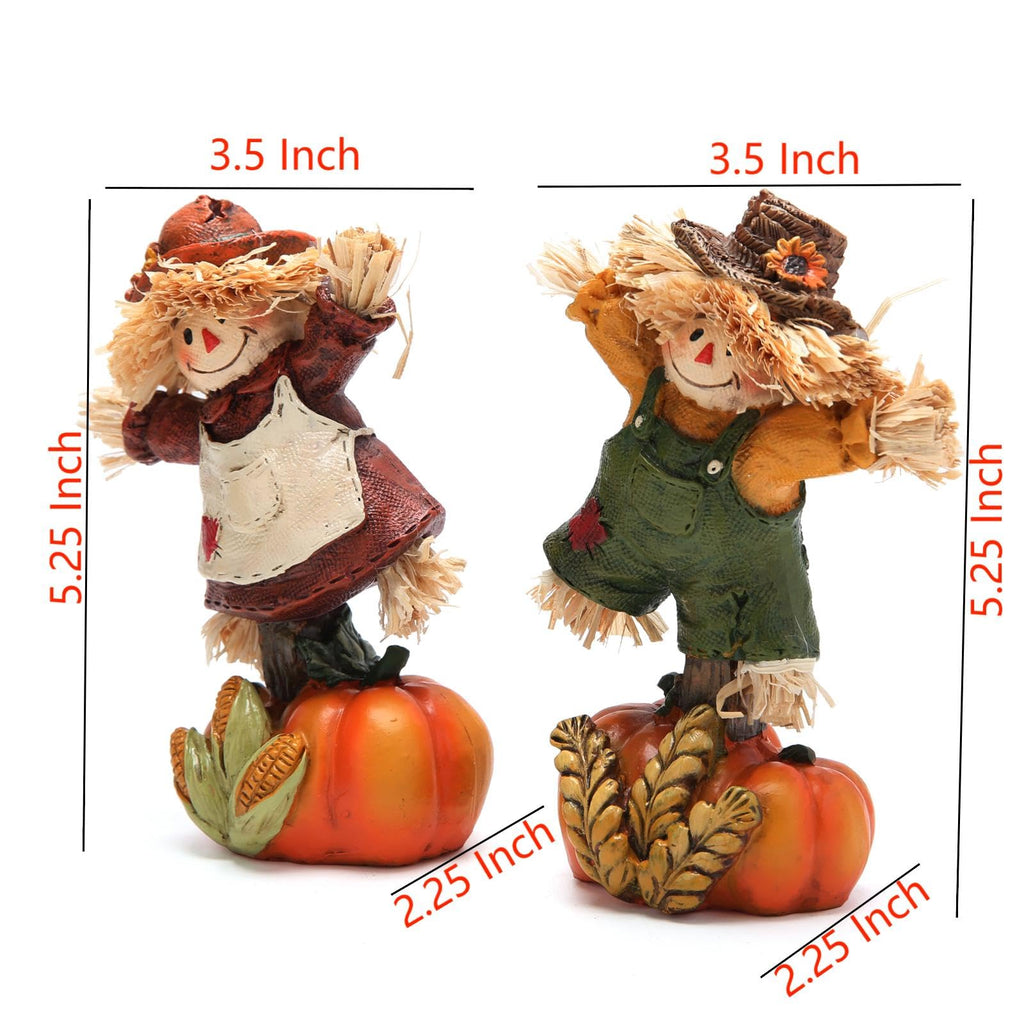 Fall Scarecrow Pumpkin Figurines, Thanksgiving Decor