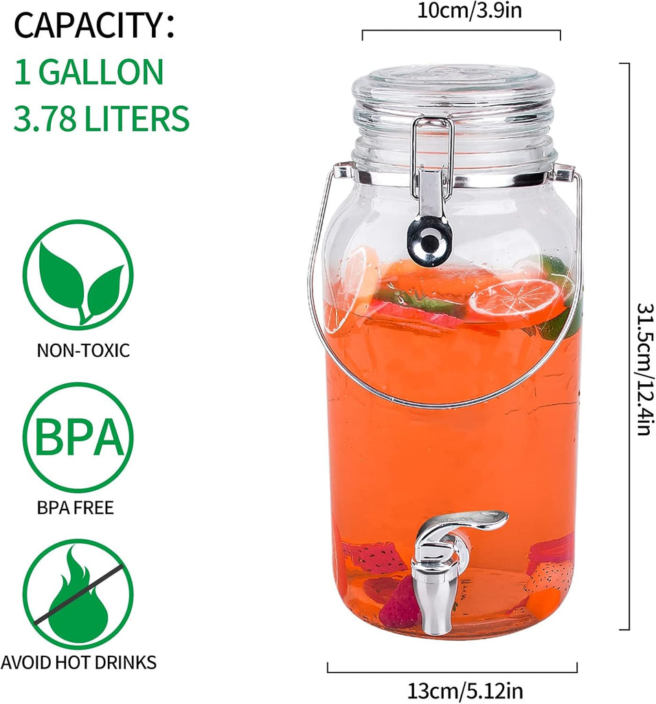 Gallon for Parties,2 Pack Beverage Dispenser With Spigot,Laundry Detergent Dispenser Punch Bowls Juice Water - Set of 2