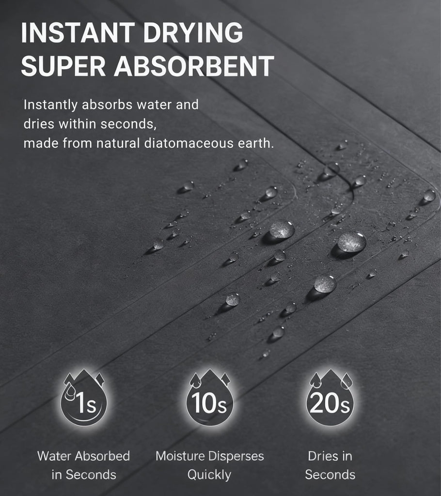 31.5"x19.7" Stone Bath Mat, Large Diatomite Bathmat