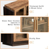 Sideboard Buffet Cabinet, Mixed Color Accent Cabinet with LED Lights