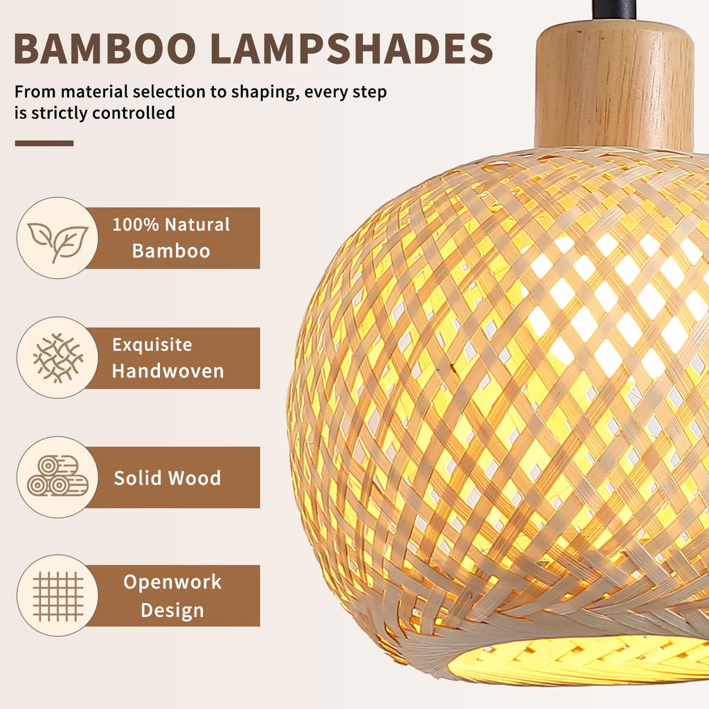 Woven Rattan Plug in Wall Sconce, 15 RGB Dimmable Boho Light, Wood