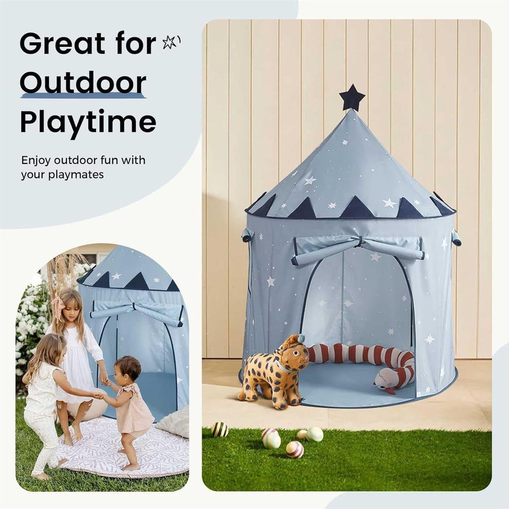 Kids Castle Play Tent, Starry Sky Mongolian Style Indoor/Outdoor Playhouse, Portable Kids Game Tent with Carry Bag