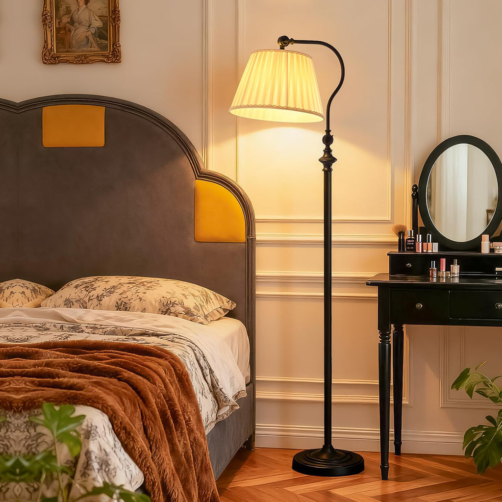 Linen Fabric Floor Lamp with Remote and Bluetooth Dimming