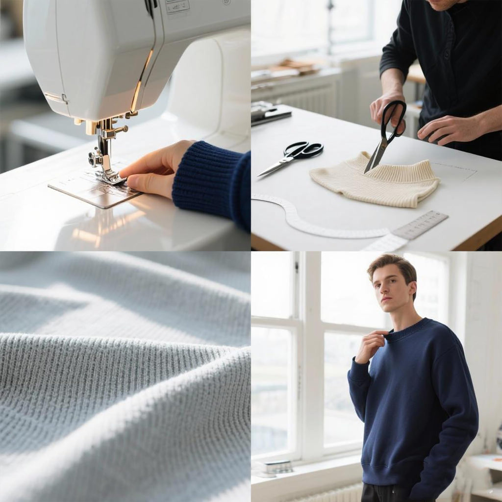 Cotton Ribbing Fabric, Strech Knit Rib Material for Clothing Cuffs Repair, Neckline, Collar, Pants Foot Mouth, DIY