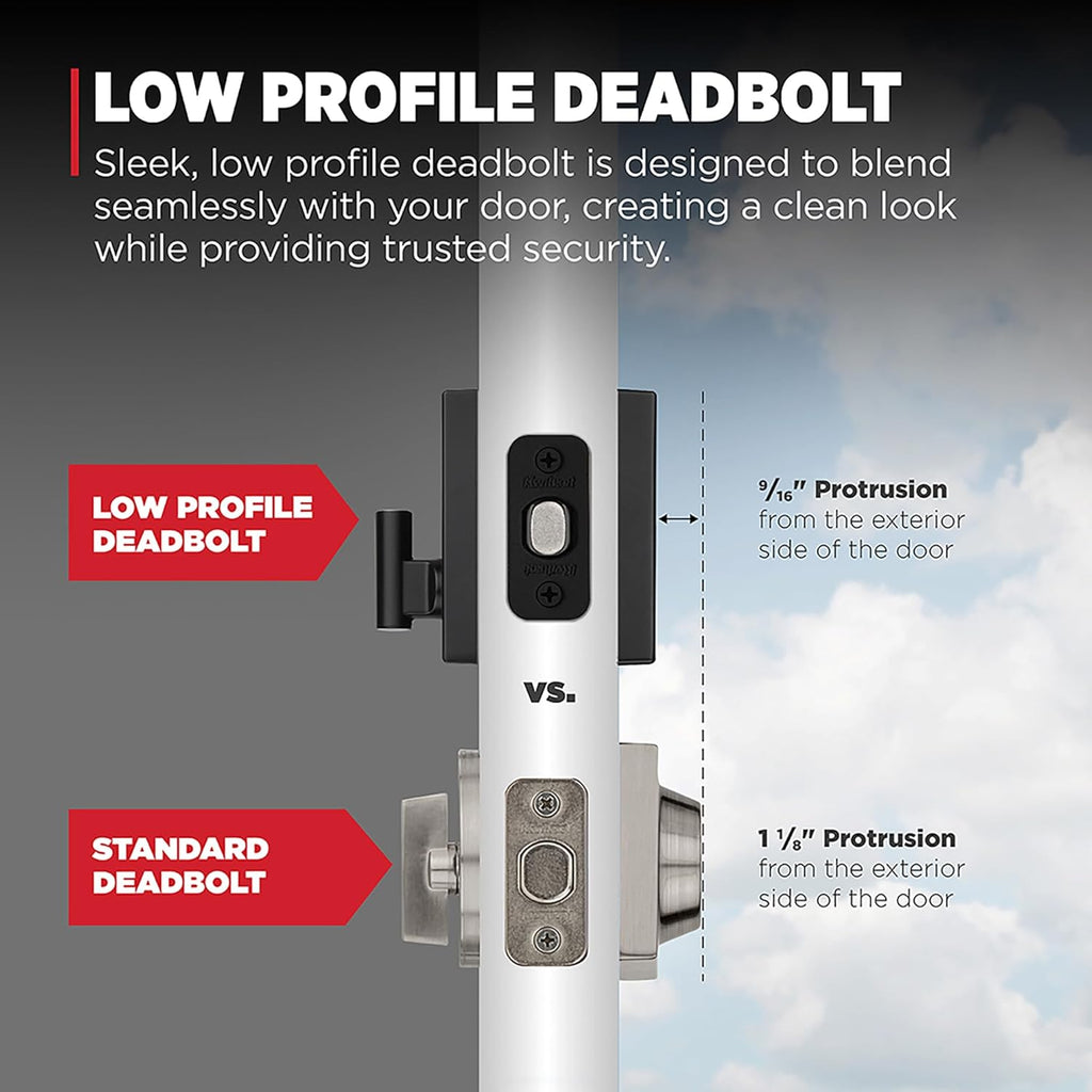 San Clemente Front Door Lock Handle and Deadbolt Set, Entry Handleset with Mirada Reversible Lever, Matte Black - Door Handleset