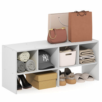 Closet Organizers and Storage, 6-Cube Multipurpose Top Shelf Closet Shelf, Stackable Closet Organization Shelves