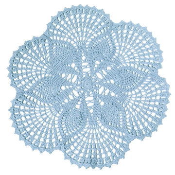 15.5 inches to 17.5 inches Round Handmade Crochet Lace Doily 6 Petals Flower Placemats Coasters Vintage Doilies Vase