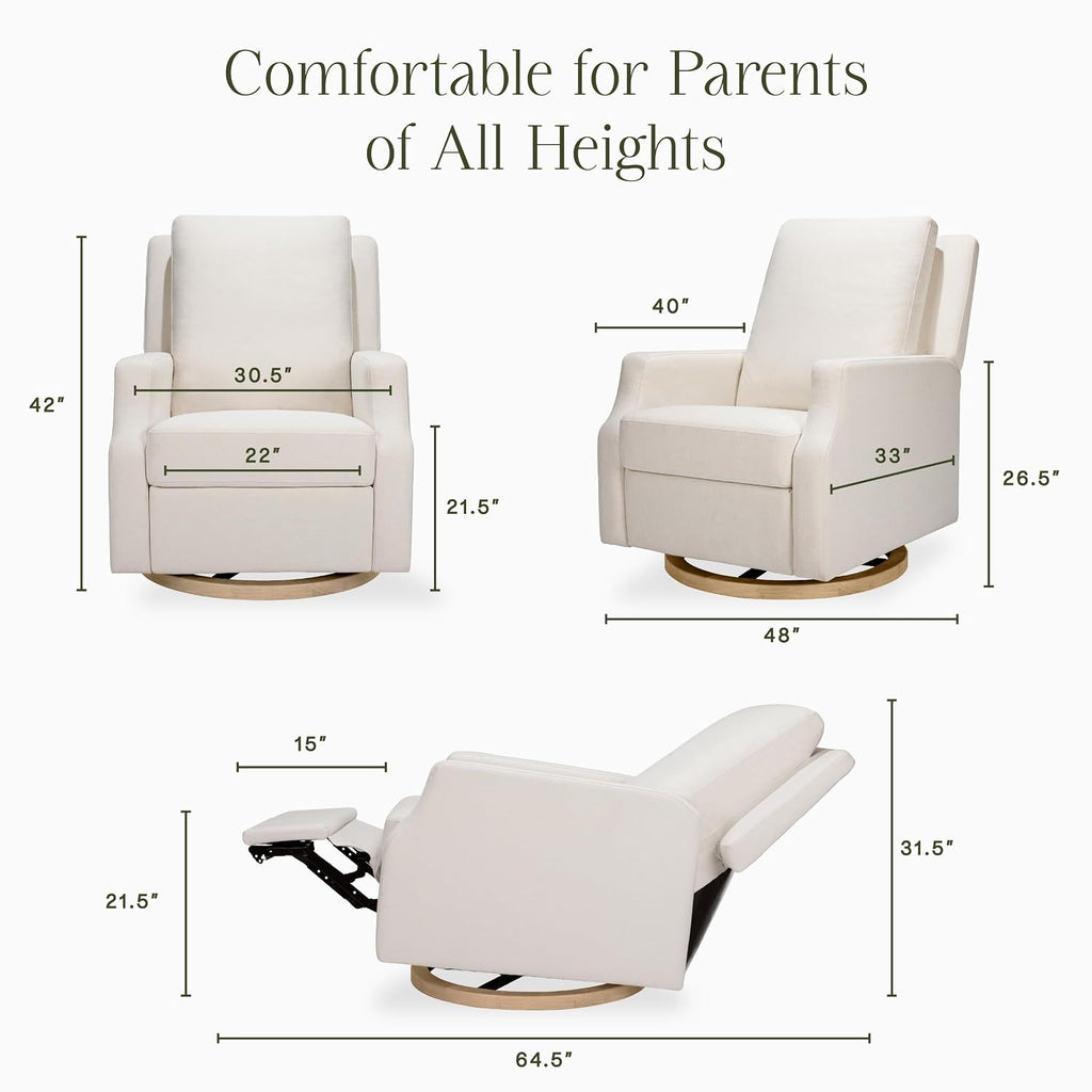 Nursery Glider Recliner w/ 270° Swivel, Performance, Cream | GREENGUARD Certified Glider Rocking Chair