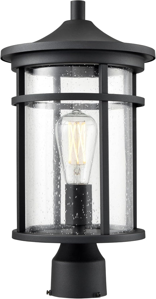 Namath 1-Light Outdoor Post Lantern in Textured Black Finish