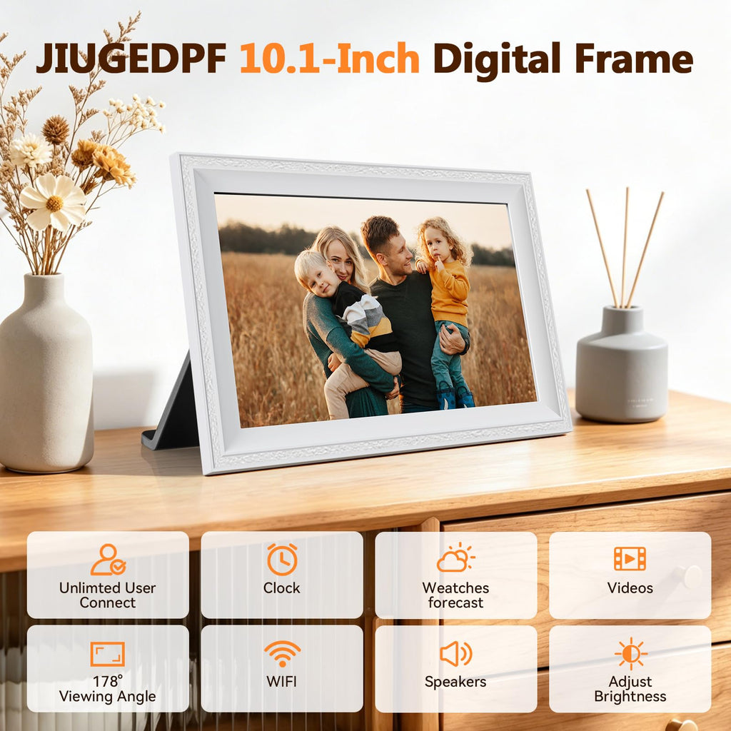 Smart White Digital Picture Frame WiFi Send Photos from Your Phone