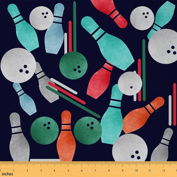 Bowling Abstract Watercolor Fabric by The Yard 10 Yards Soft