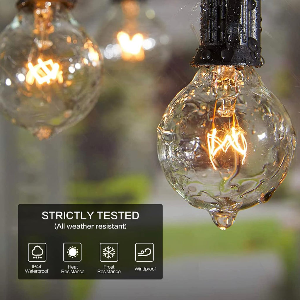 25PK G40 Replacement Bulbs Outdoor 120V 5W Clear Globe, E12 Base