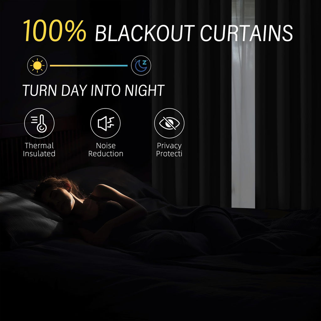White Blackout Curtains 63 Inches Long 2 Panels