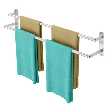 Double Towel Bar 32 Inch, Towel Rack, Wall Mount Bathroom Towel Holder, Stainless Steel Bathroom Towel Rack, Double