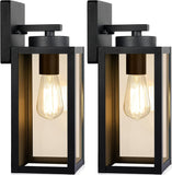 Outdoor Wall Light Fixtures, Exterior Waterproof Wall Lanterns, Porch Sconces Lighting with E26 Sockets & Glass Shades