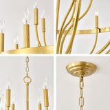Gold Chandelier 15-Light Candle Chandelier Modern Farmhouse Pendant Lighting Fixture for Dining Room Bedroom Living Room Kitchen Island Foyer Entryway E12 Bulb Vintage Golden Ceiling Light A109-B0F98W9YF6