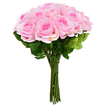 Artificial/Fake/Faux Flowers - Rose Pink 20PCS for Wedding, Home, Party, Restaurant