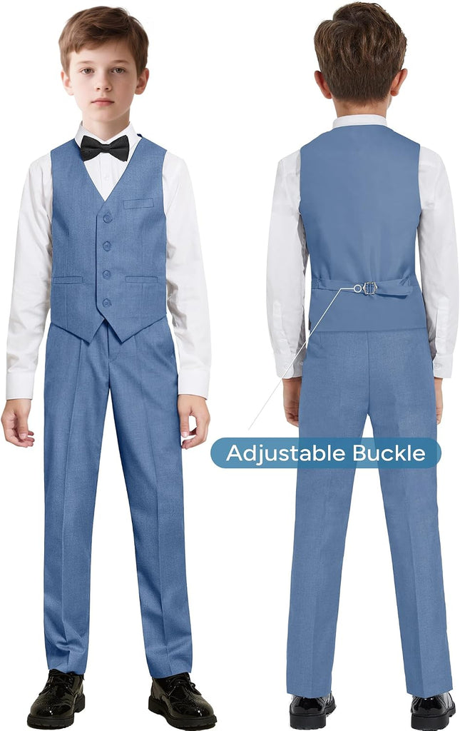 Boys Complete Suits Set with Suspenders Standard & Husky