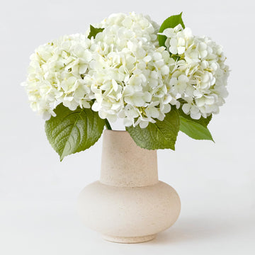 4PCS White Artificial Flowers Hydrangea 20" Real Touch Latex Faux Hydrangeas Silk Flowers with Green Leaves Stems for
