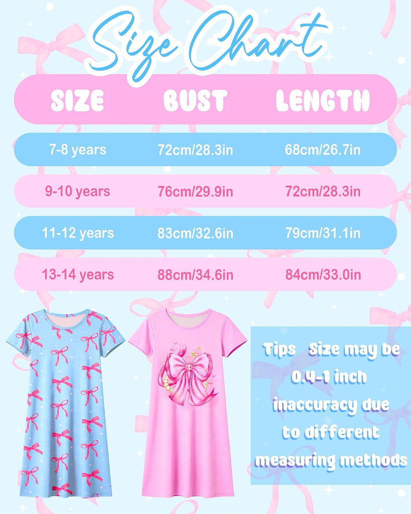 2Pcs Girls Nightgowns Kids Pajamas Princess Nightgown Dress Sleepwear for Toddler Little Girls Nightdress