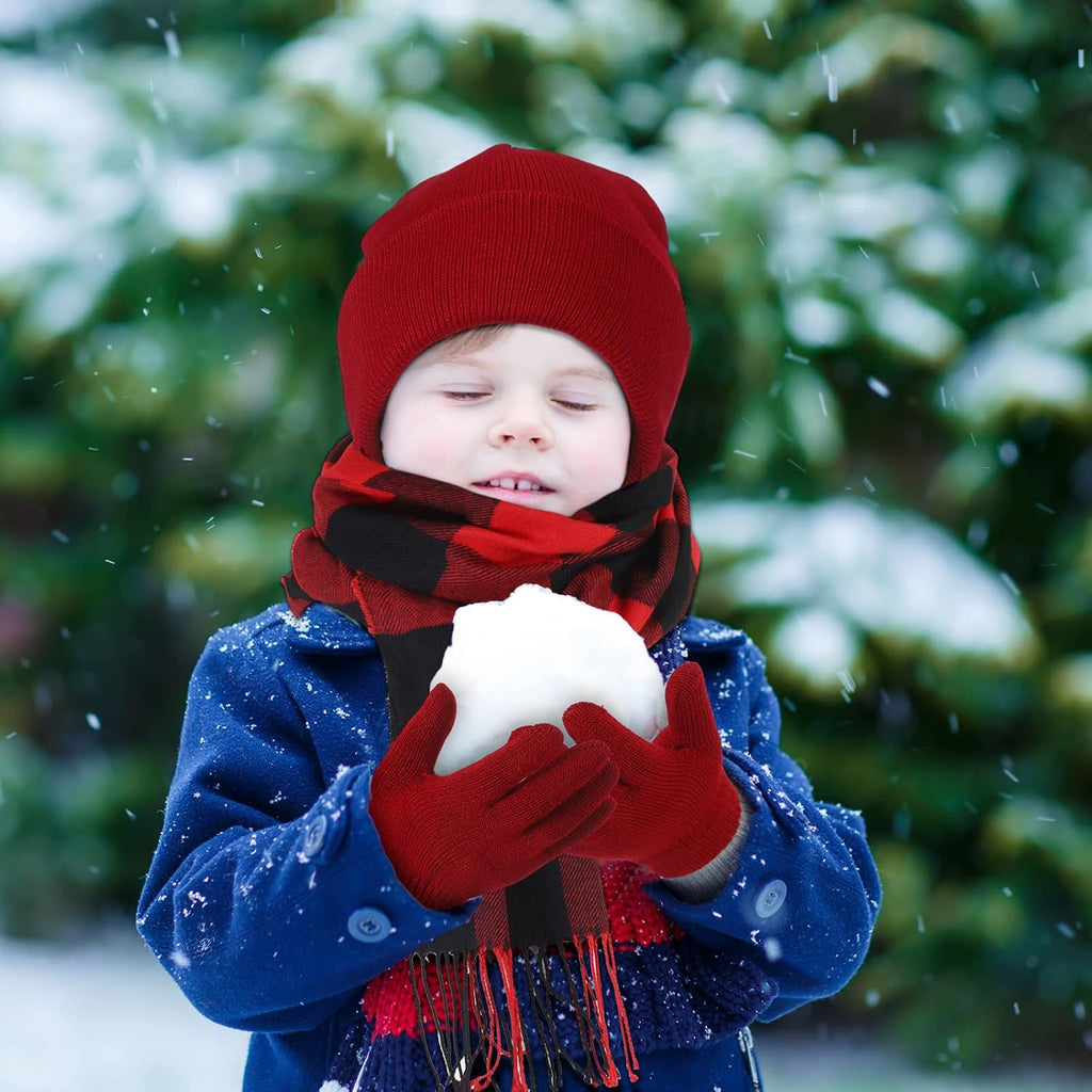 Kids Winter Hat Scarf Gloves Set