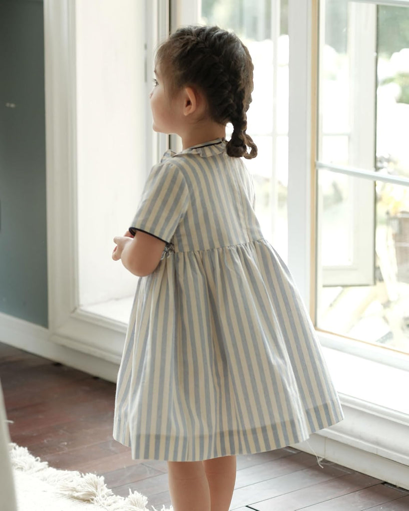 Baby Girls Long Sleeve Smocking Clothing Toddler Fall Floral Smocked Dress Vintage Dresses for Christmas Birthday