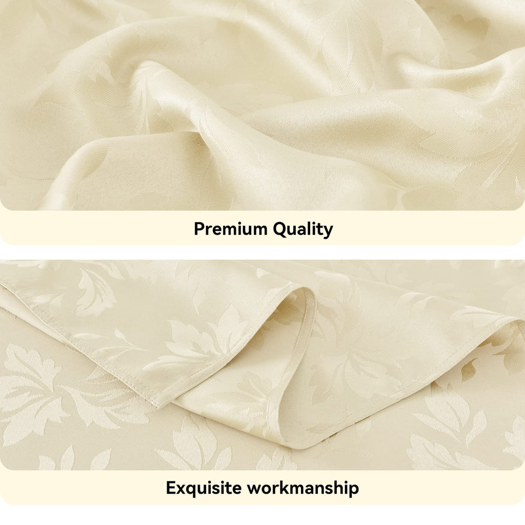 Jacquard Rectangle Tablecloth 60 x 84 Inch, Beige