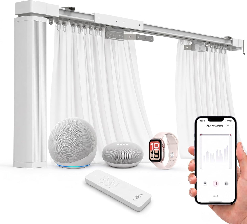 Smart Curtains System, Electric Curtain Track with Automated Rail Motor 【Motorized and Adjustable Tracks/Rod/Pole (up