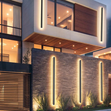 Outdoor Lights 2 Pack, Modern Outdoor Wall Light 59inch Long Strip LED Wall Sconce IP65 Anti Rust Warm Light Fixture