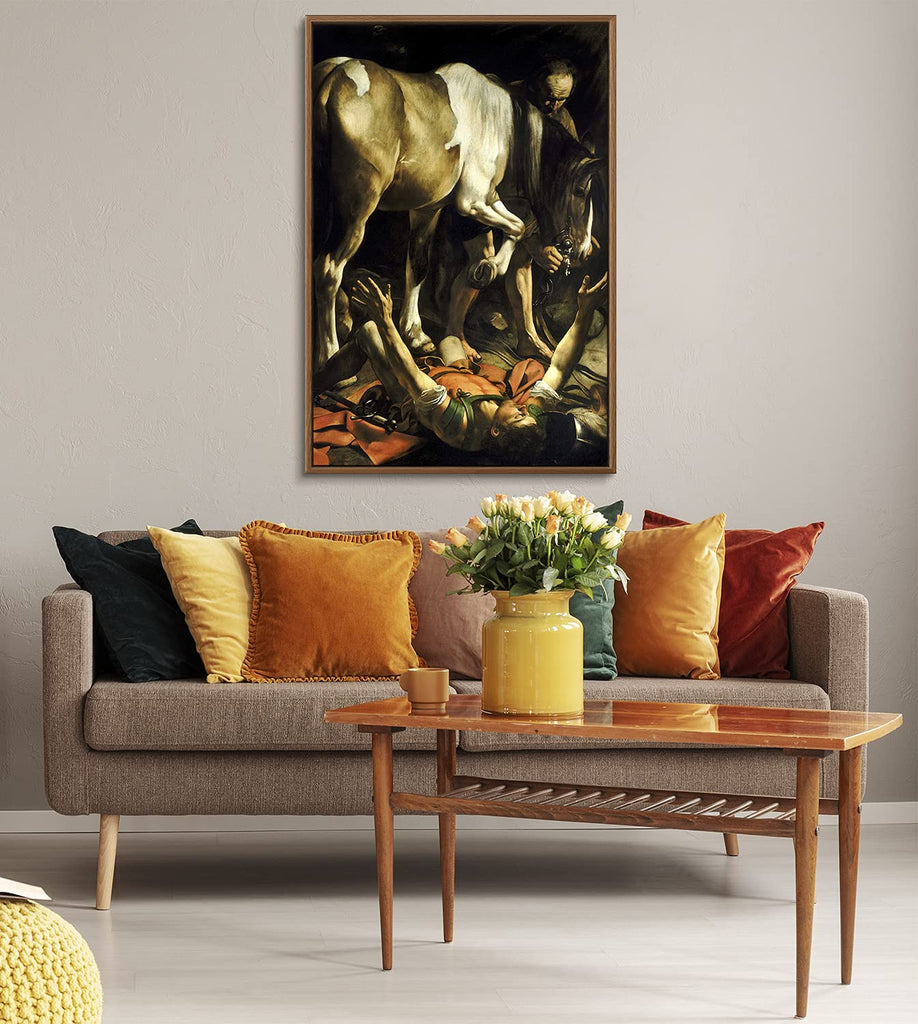 Floating Frame Canvas Print Wall Art - The Conversion Saint Paul on The Way to Damascus by Caravaggio - 16x24 inches