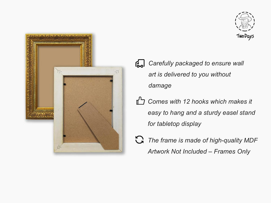 12 Pcs Vintage Picture Frame Set for Gallery Wall - Antique Gold & Brass, Sizes 8x10, 5x7, 4x6 | Wall & Tabletop |