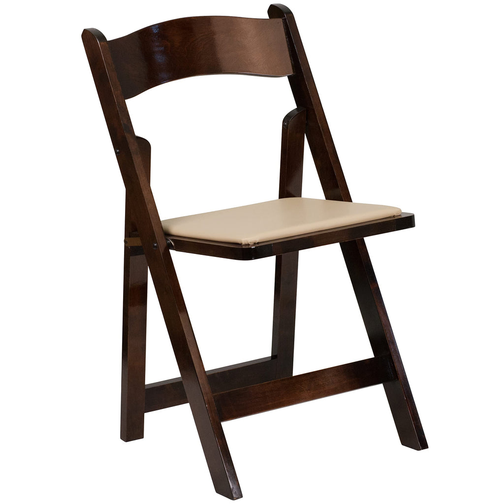Hercules Wood Folding Chair with Vinyl Padded Seat, 4-Pack