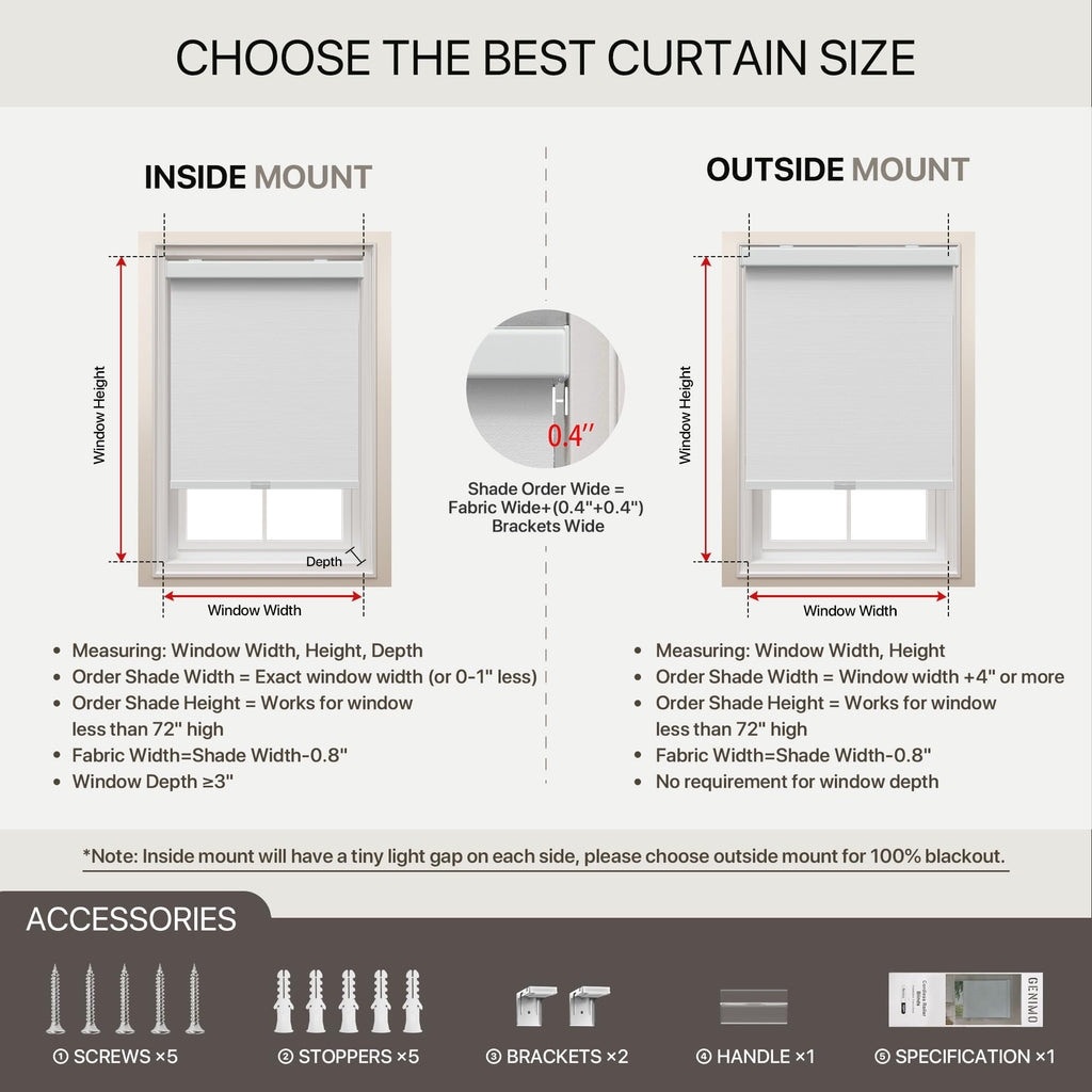 Cordless Blackout Roller Shades, Soft White
