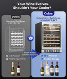 Wine Fridge Beverage Refrigerator - 24” Dual Zone 41 - 64°F/41-64°F Wine Cooler 