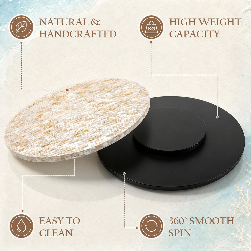 20 Inch Mother of Pearl Lazy Susan for Table Top Turntable