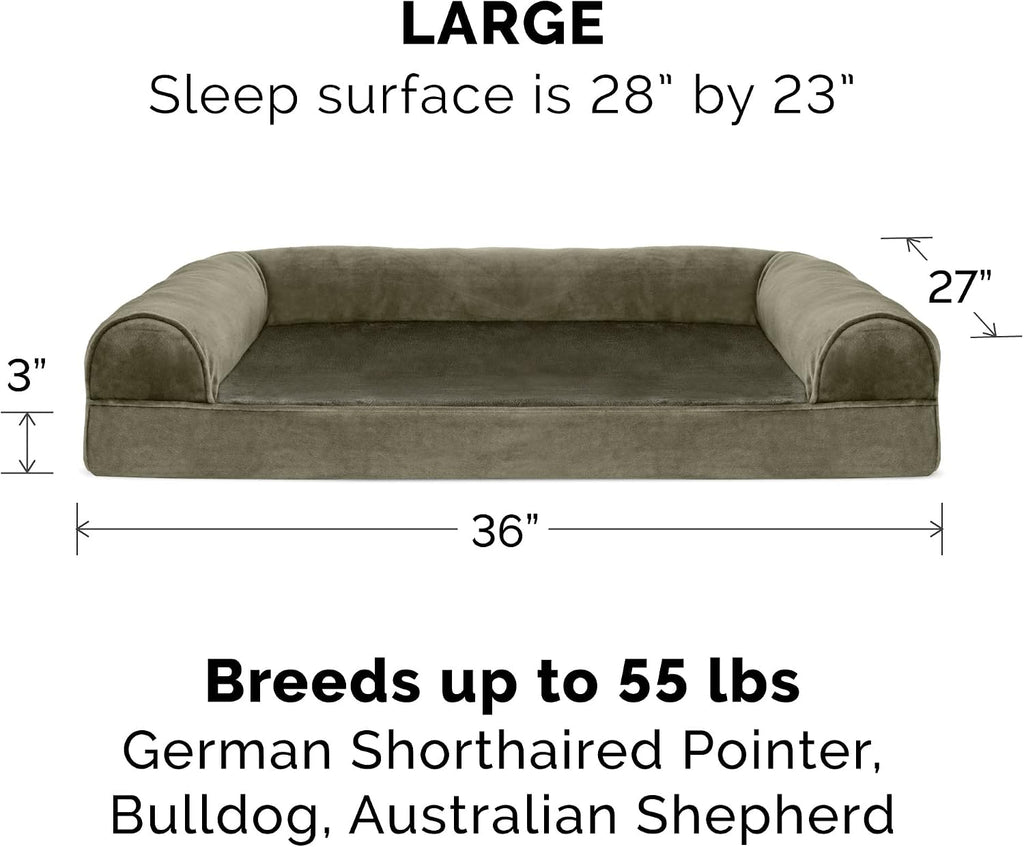 Dog Bed Sofa Sofa - Dark Sage, Large W/Same Size Waterproof Liner