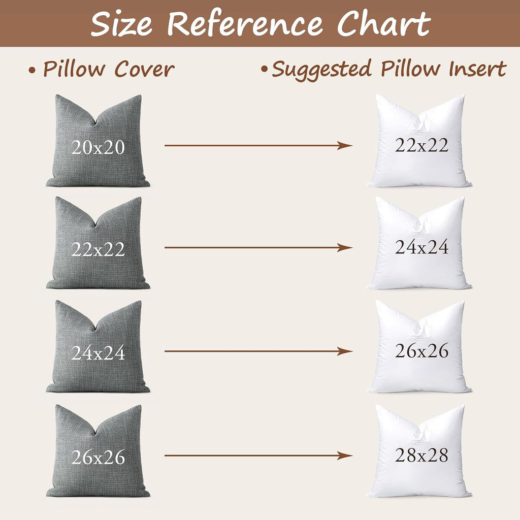 Synthetic Down Pillow Insert, 22x22 Throw Pillow Inserts - Set of 2