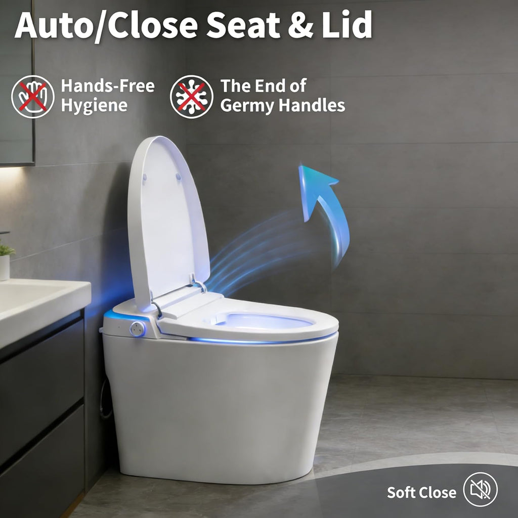 Tankless One-Piece Smart Toilet in ADA Height with Heated Seat & Auto Lid | 1000g MaP