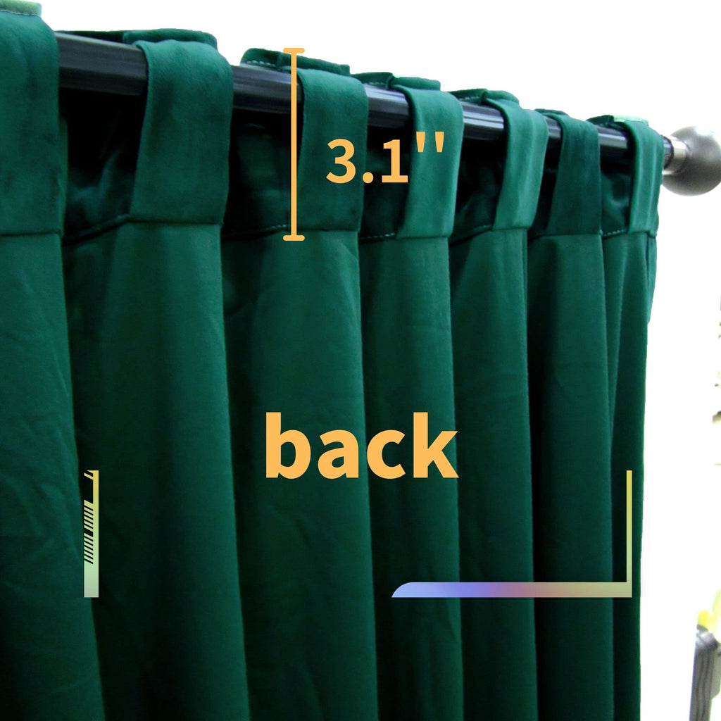 Emerald Green Velvet Curtains 52" W x 96" L Luxury 80% Blackout Curtains, Thermal Insulated Super Soft Window Drapes