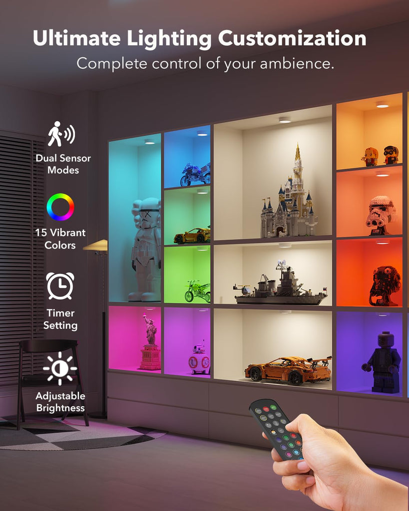 USB Rechargeable Puck Lights, Motion Sensor Cabinet Lighting