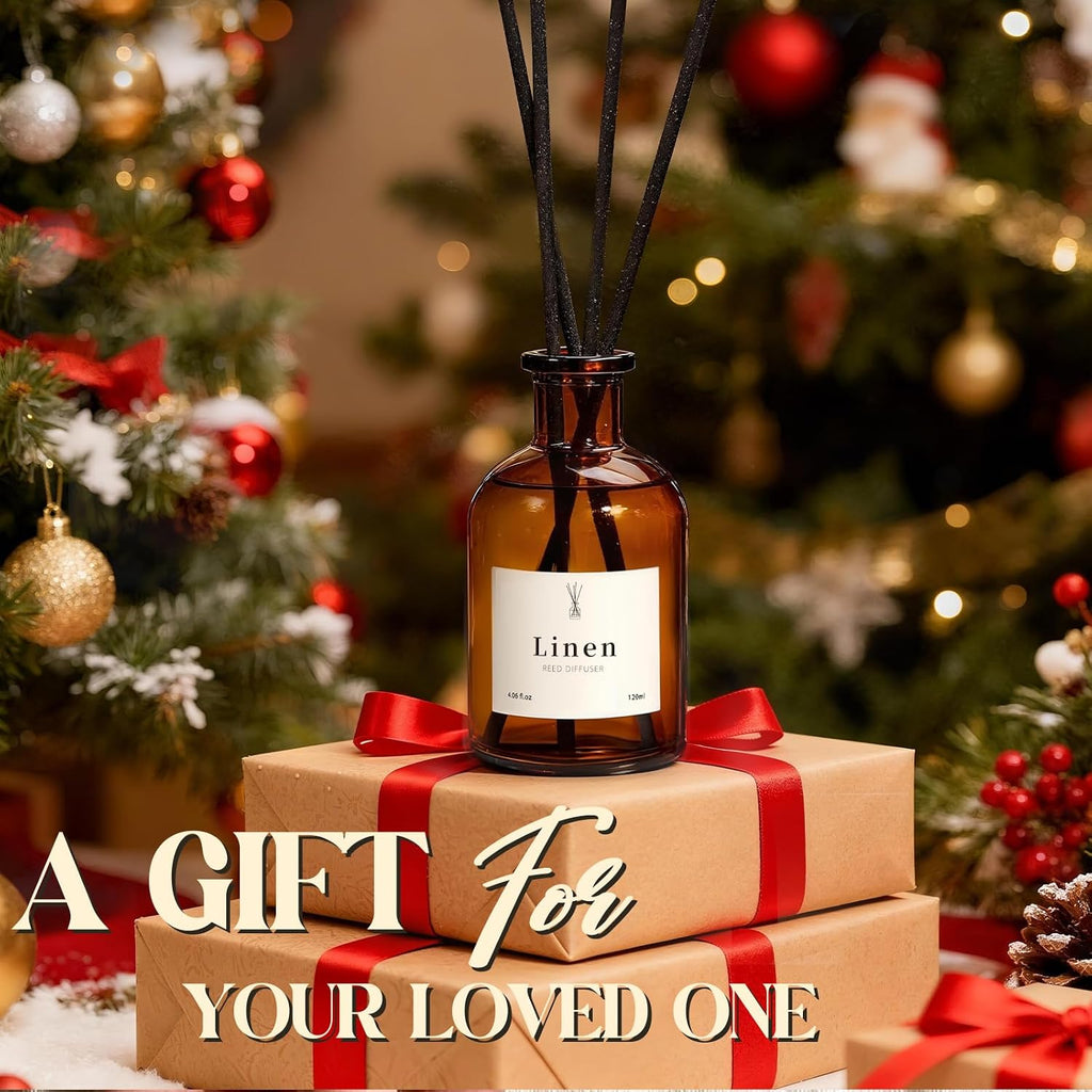 Reed Diffuser Set, 8.12 fl.oz Linen Scented Oil Diffuser, Home Fragrance Reed Diffusers Shelf Decor & Air Fresheners - Set of 2