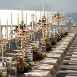 20.3'' Tall 5 Arm Candelabra Centerpiece for Table, Metal Elegant Candle Holder, Retro Candlestick Table Centerpieces
