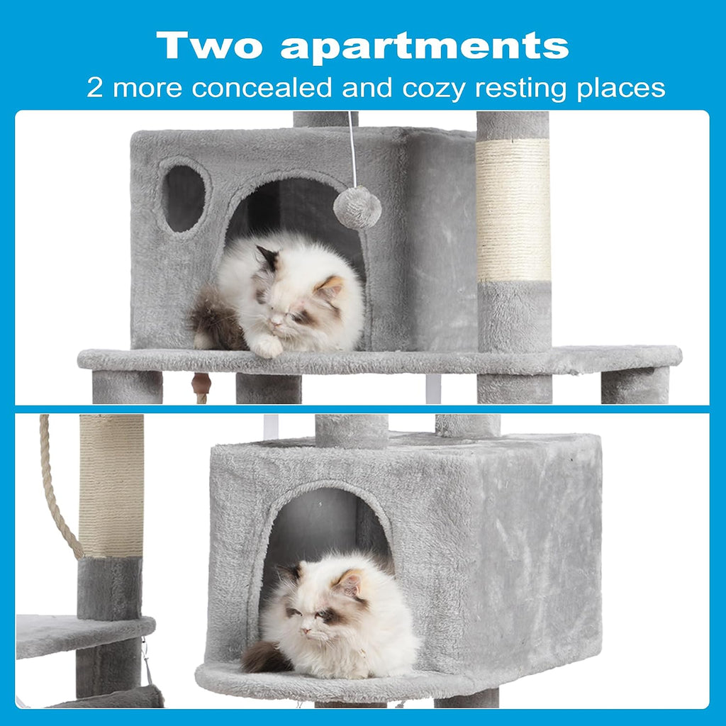 Cat Tree Tower with Sisal Scratching Posts, Big Condo