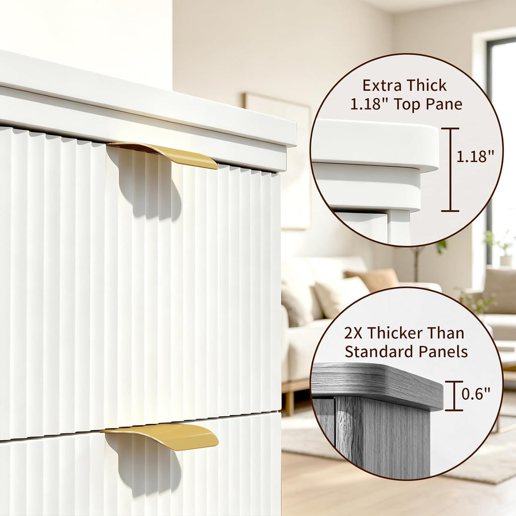 10 Gal Trash Cabinet with Pet Feeding Station, Tilt-Out Hidden Bin, White