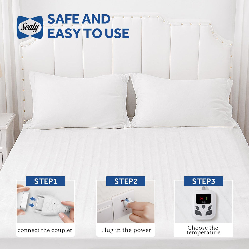 Heated Mattress Pad Cal King Size with Dual Control 10 Heat Settings
